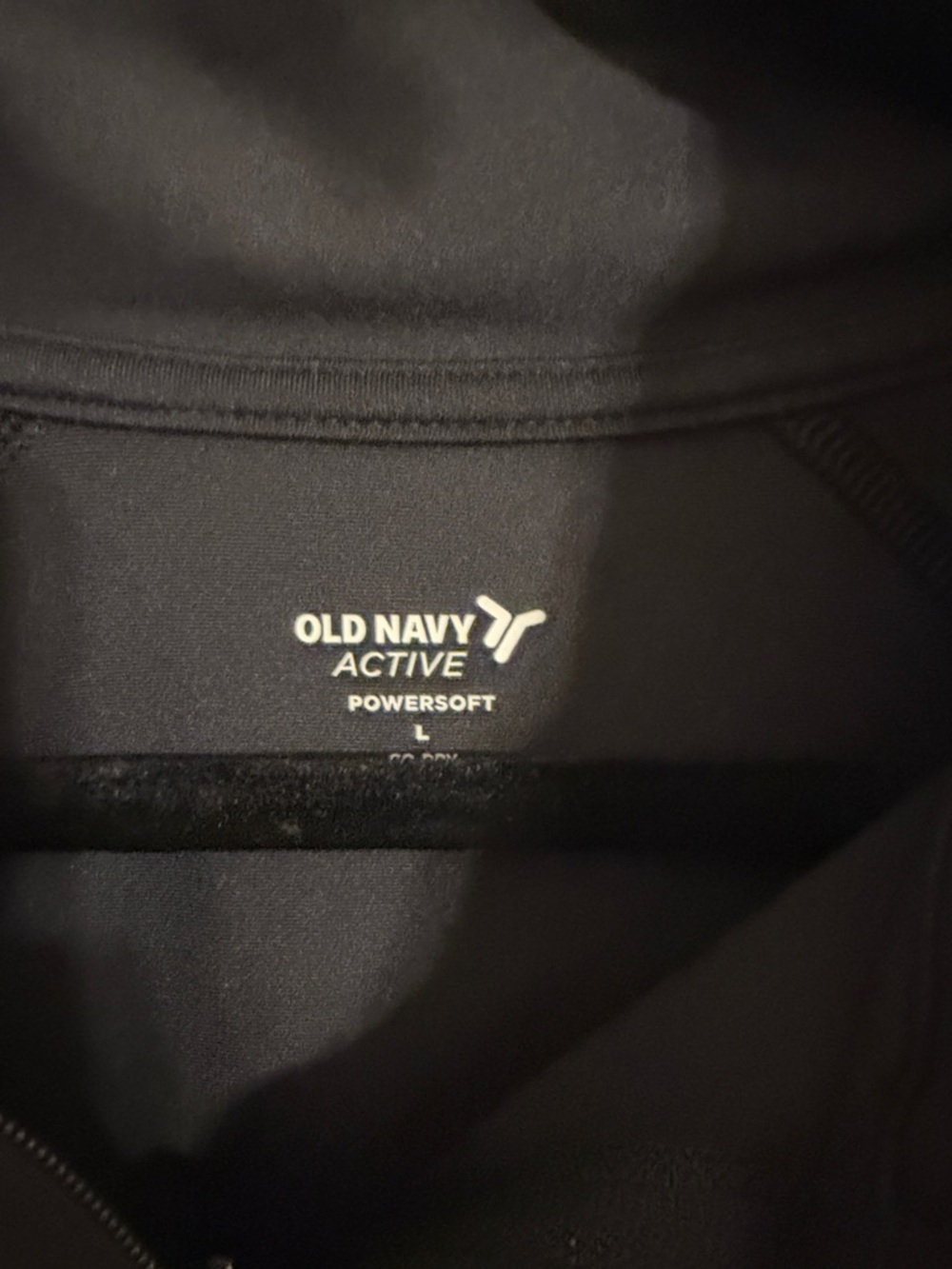 Old Navy Active PowerSoft Cropped Quarter-Zip Performance Top - Black - Large - Picture 2 of 4